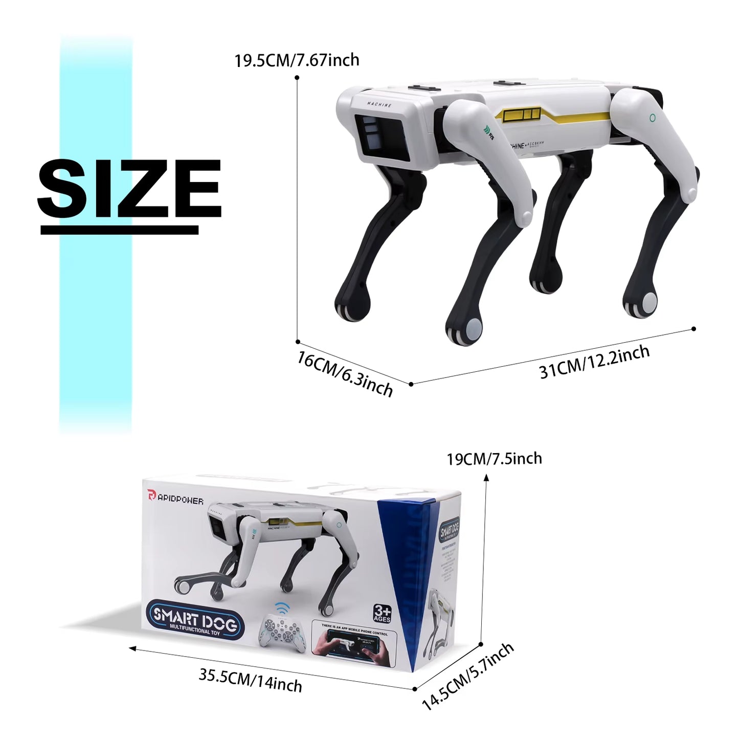 Meet Your Child's New Best Friend: The Intelligent AI Remote Control Robot Dog with Voice Interaction, App Programming, Singing, and Dancing!