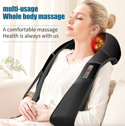 Revitalize Your Day with the Shiatsu Back Neck and Shoulder Massager - Deep Tissue 3D Kneading Pillow with Soothing Heat