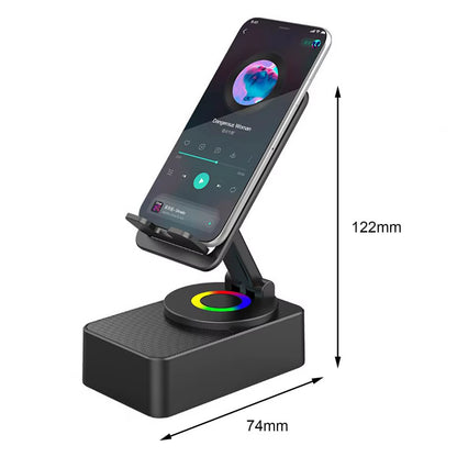 Revolutionary Bluetooth-Compatible Adjustable Phone Stand with Rotating Holder and High-Quality Wireless Speaker