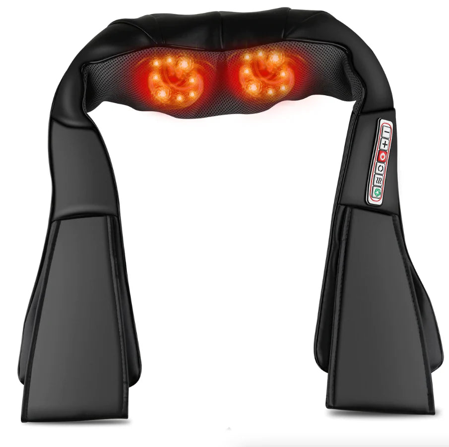 Revitalize Your Day with the Shiatsu Back Neck and Shoulder Massager - Deep Tissue 3D Kneading Pillow with Soothing Heat