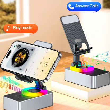 Revolutionary Bluetooth-Compatible Adjustable Phone Stand with Rotating Holder and High-Quality Wireless Speaker