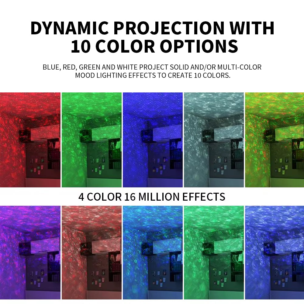 Enchanting LED Starry Sky Projector with Bluetooth Music Player and Remote Control - Transform Your Bedroom into a Cosmic Oasis with Ocean Wave and Galaxy Lights