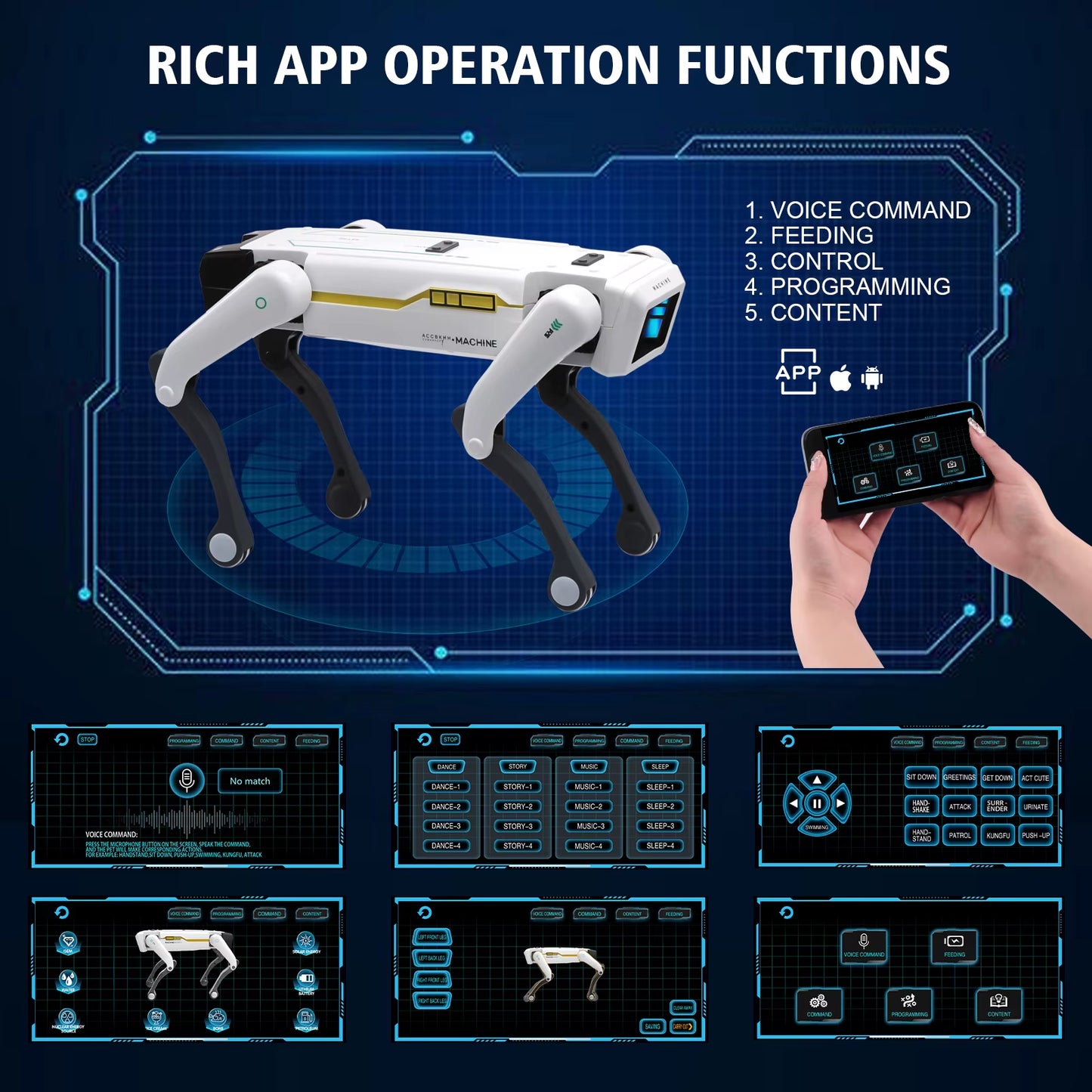 Meet Your Child's New Best Friend: The Intelligent AI Remote Control Robot Dog with Voice Interaction, App Programming, Singing, and Dancing!