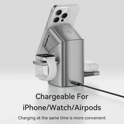 Revolutionary Qi2 Auto-Rotate Touch Magnetic 3-in-1 Wireless Charger - Fast 15W Charging for Your iPhone, Apple Watch, and AirPods