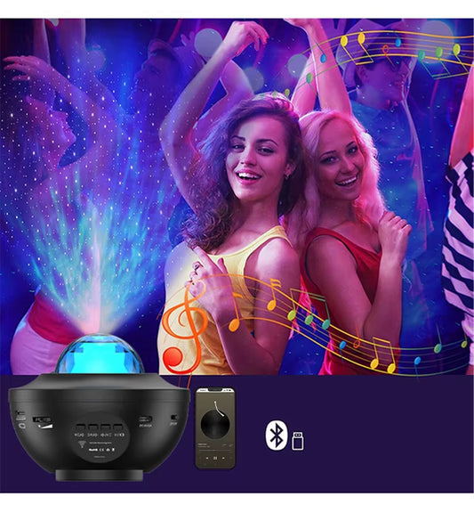 Enchanting LED Starry Sky Projector with Bluetooth Music Player and Remote Control - Transform Your Bedroom into a Cosmic Oasis with Ocean Wave and Galaxy Lights