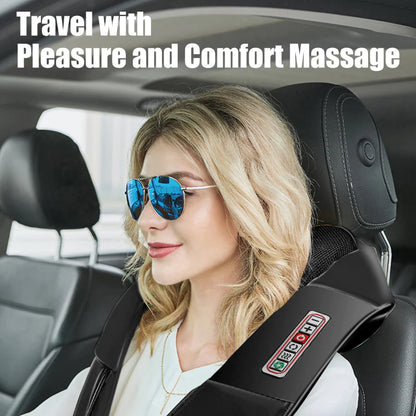 Revitalize Your Day with the Shiatsu Back Neck and Shoulder Massager - Deep Tissue 3D Kneading Pillow with Soothing Heat
