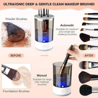 Effortless Clean & Dry: Automatic Electric Makeup Brush Cleaner for Flawless Beauty Tools