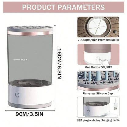 Effortless Clean & Dry: Automatic Electric Makeup Brush Cleaner for Flawless Beauty Tools