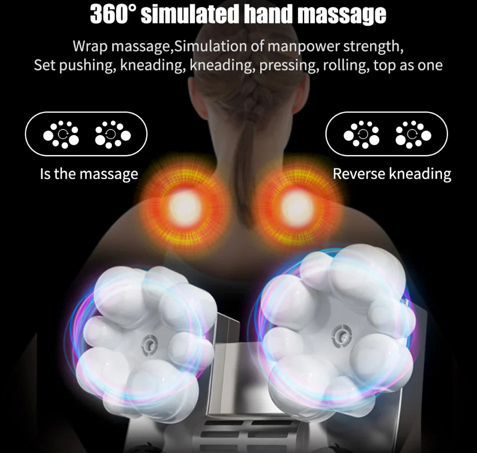 Revitalize Your Day with the Shiatsu Back Neck and Shoulder Massager - Deep Tissue 3D Kneading Pillow with Soothing Heat
