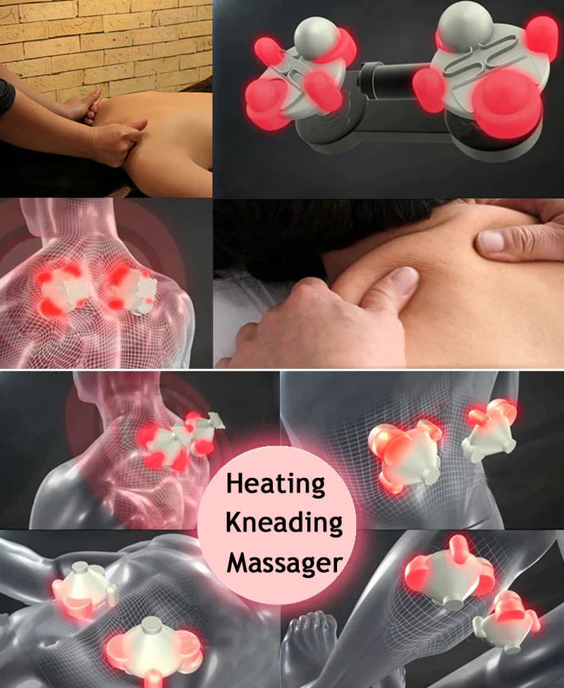 Revitalize Your Day with the Shiatsu Back Neck and Shoulder Massager - Deep Tissue 3D Kneading Pillow with Soothing Heat
