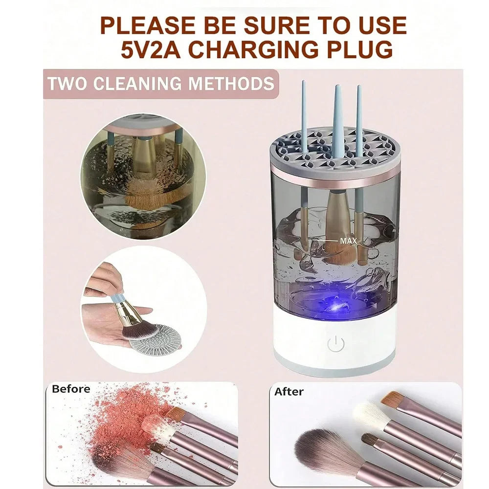 Effortless Clean & Dry: Automatic Electric Makeup Brush Cleaner for Flawless Beauty Tools