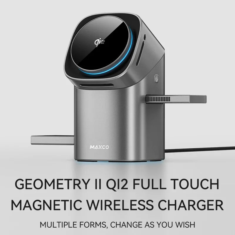 Revolutionary Qi2 Auto-Rotate Touch Magnetic 3-in-1 Wireless Charger - Fast 15W Charging for Your iPhone, Apple Watch, and AirPods
