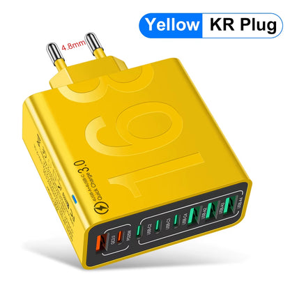 Power Up Your Devices with the 150W Multi-Port USB Fast Charging Wall Adapter - Perfect for Xiaomi, iPhone, Samsung, and Huawei!